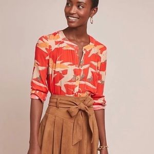Anthropologie 52 Conversations red crane blouse